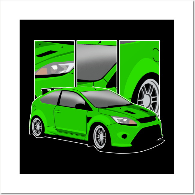 Green Ford Focus RS Wall Art by Rebellion Store